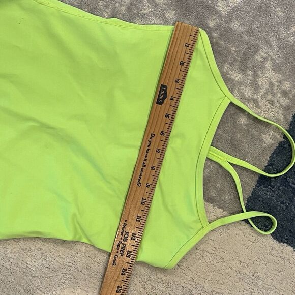 Lululemon Womens 6 Power Y Ray Neon Lime Green Color Luon Racerback - Picture 6 of 8